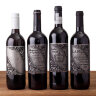 Пара оловянных декоративных орнаментов на бутылку вина "Виноградная лоза" STNM-024